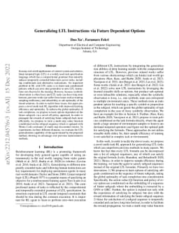 Generalizing LTL Instructions via Future Dependent Options