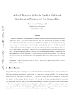 A Double Regression Method for Graphical Modeling of High-dimensional
  Nonlinear and Non-Gaussian Data