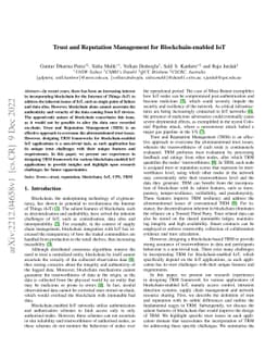 Trust and Reputation Management for Blockchain-enabled IoT