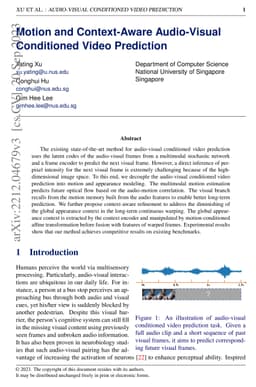 Motion and Context-Aware Audio-Visual Conditioned Video Prediction