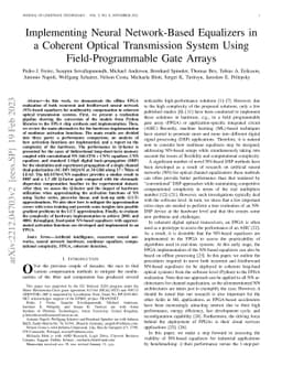 Implementing Neural Network-Based Equalizers in a Coherent Optical
  Transmission System Using Field-Programmable Gate Arrays