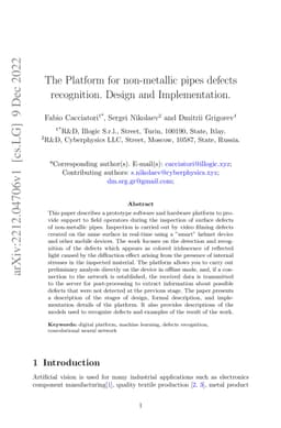 The Platform for non-metallic pipes defects recognition. Design and
  Implementation
