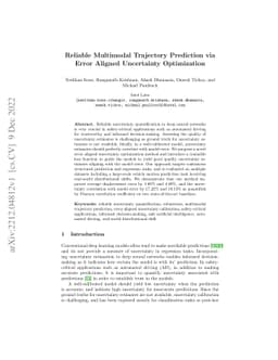 Reliable Multimodal Trajectory Prediction via Error Aligned Uncertainty
  Optimization
