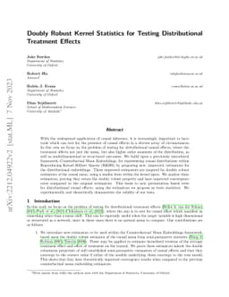 Doubly Robust Kernel Statistics for Testing Distributional Treatment
  Effects