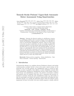 Towards Stroke Patients' Upper-limb Automatic Motor Assessment Using
  Smartwatches