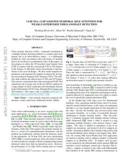 CLIP-TSA: CLIP-Assisted Temporal Self-Attention for Weakly-Supervised
  Video Anomaly Detection