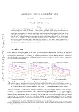 Algorithmic progress in computer vision