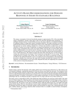 Activity-Based Recommendations for Demand Response in Smart Sustainable
  Buildings