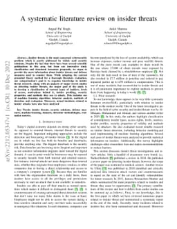 A systematic literature review on insider threats