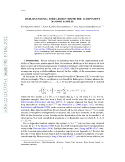 High-dimensional Berry-Esseen Bound for $m$-Dependent Random Samples