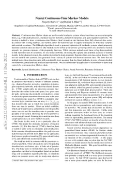 Neural Continuous-Time Markov Models