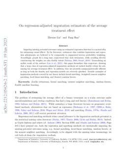On regression-adjusted imputation estimators of the average treatment
  effect
