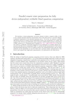 Parallel remote state preparation for fully device-independent verifiable blind quantum computation