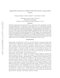 Applicability limitations of differentiable full-reference image-quality