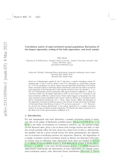 Correlation matrix of equi-correlated normal population: fluctuation of
  the largest eigenvalue, scaling of the bulk eigenvalues, and stock market