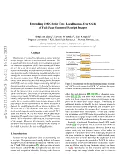 Extending TrOCR for Text Localization-Free OCR of Full-Page Scanned
  Receipt Images