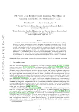 Off-Policy Deep Reinforcement Learning Algorithms for Handling Various
  Robotic Manipulator Tasks