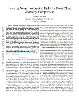 Learning Neural Volumetric Field for Point Cloud Geometry Compression