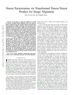Tensor Factorization via Transformed Tensor-Tensor Product for Image
  Alignment