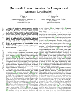 Multi-scale Feature Imitation for Unsupervised Anomaly Localization