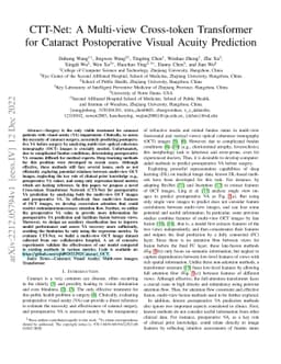 CTT-Net: A Multi-view Cross-token Transformer for Cataract Postoperative
  Visual Acuity Prediction