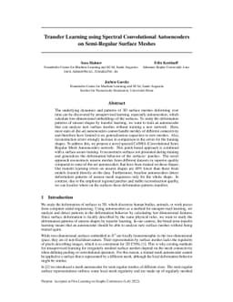 Transfer Learning using Spectral Convolutional Autoencoders on
  Semi-Regular Surface Meshes