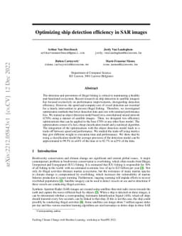 Optimizing ship detection efficiency in SAR images
