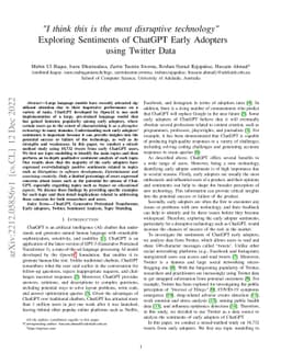 "I think this is the most disruptive technology": Exploring Sentiments
  of ChatGPT Early Adopters using Twitter Data