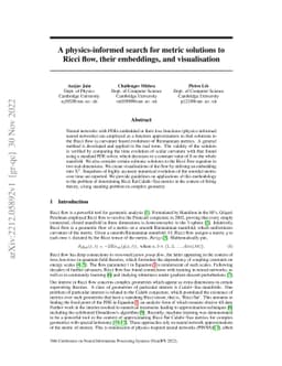 A physics-informed search for metric solutions to Ricci flow, their
  embeddings, and visualisation