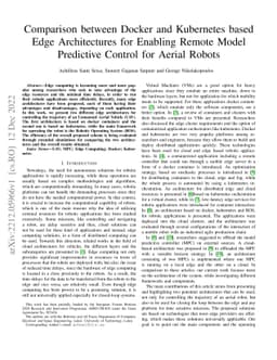 Comparison between Docker and Kubernetes based Edge Architectures for
  Enabling Remote Model Predictive Control for Aerial Robots