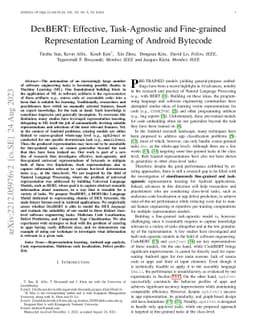 DexBERT: Effective, Task-Agnostic and Fine-grained Representation
  Learning of Android Bytecode