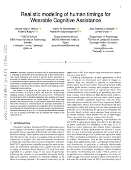 Realistic Modeling of Human Timings for Wearable Cognitive Assistance