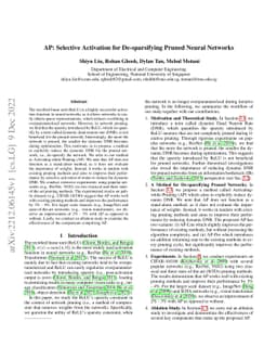 AP: Selective Activation for De-sparsifying Pruned Neural Networks