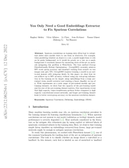 You Only Need a Good Embeddings Extractor to Fix Spurious Correlations