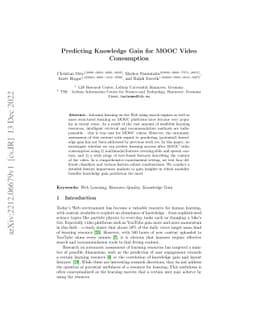 Predicting Knowledge Gain for MOOC Video Consumption