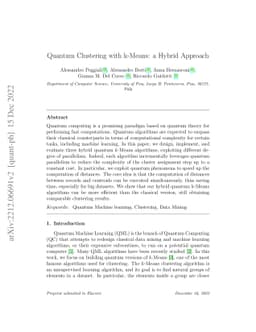 Quantum Clustering with k-Means: a Hybrid Approach
