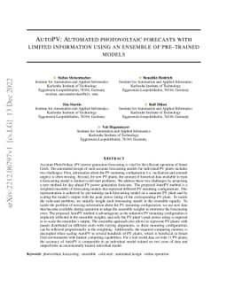 AutoPV: Automated photovoltaic forecasts with limited information using
  an ensemble of pre-trained models