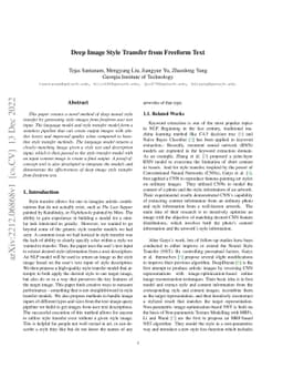 Deep Image Style Transfer from Freeform Text