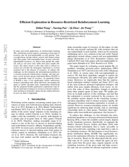 Efficient Exploration in Resource-Restricted Reinforcement Learning