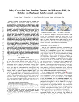 Safety Correction from Baseline: Towards the Risk-aware Policy in
  Robotics via Dual-agent Reinforcement Learning