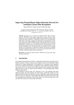 Improving Warped Planar Object Detection Network For Automatic License
  Plate Recognition