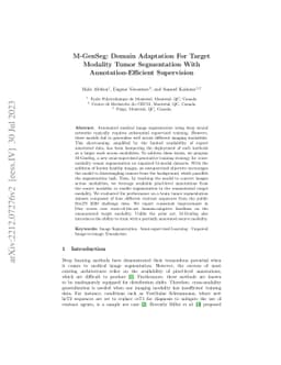 M-GenSeg: Domain Adaptation For Target Modality Tumor Segmentation With
  Annotation-Efficient Supervision