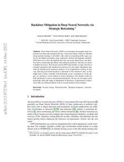 Backdoor Mitigation in Deep Neural Networks via Strategic Retraining