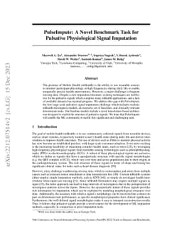 PulseImpute: A Novel Benchmark Task for Pulsative Physiological Signal
  Imputation