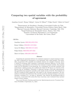 Comparing two spatial variables with the probability of agreement