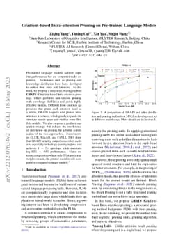 Gradient-based Intra-attention Pruning on Pre-trained Language Models