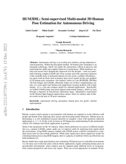 HUM3DIL: Semi-supervised Multi-modal 3D Human Pose Estimation for
  Autonomous Driving