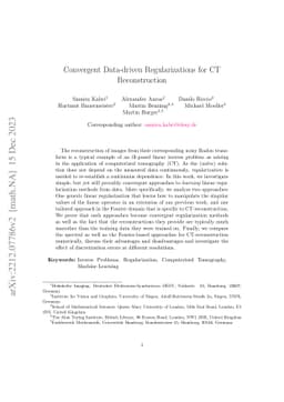 Convergent Data-driven Regularizations for CT Reconstruction
