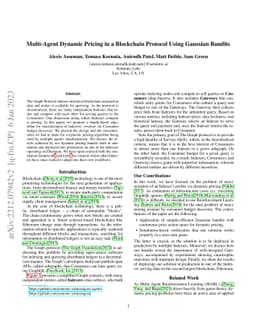 Multi-Agent Dynamic Pricing in a Blockchain Protocol Using Gaussian
  Bandits