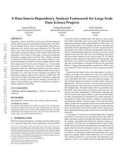 A Data Source Dependency Analysis Framework for Large Scale Data Science
  Projects